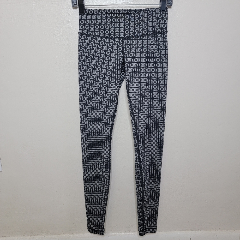 Lululemon Wunder Under Leggings Pant Full-On Luon Tri Geo Silver Spoon Black 2